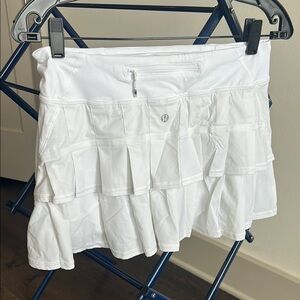 Lululemon Athletica White Pleated Skort